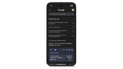 Google Search has introduced Audio Overviews to help users listen to select search results aloud using AI-powered podcast-style summaries. (Google)