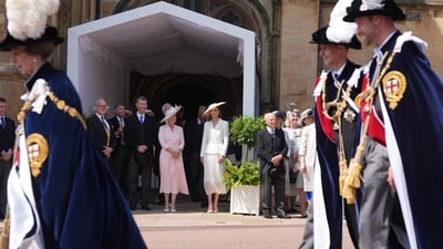 Britain's Sophie, Duchess of Edinburgh (C) and Britain's Catherine, Princess of Wales (R) watch as members of the royal family pass by at the Order of the Garter service at St George's Chapel in Windsor Castle, west of London, on June 16, 2025. The Order of the Garter is the oldest and most senior Order of Chivalry in Britain, established by King Edward III nearly 700 years ago (Photo by Yui Mok / POOL / AFP) (AFP) Britain's Sophie, Duchess of Edinburgh (C) and Britain's Catherine, Princess of Wales (R) watch as members of the royal family pass by at the Order of the Garter service at St George's Chapel in Windsor Castle, west of London, on June 16, 2025. The Order of the Garter is the oldest and most senior Order of Chivalry in Britain, established by King Edward III nearly 700 years ago (Photo by Yui Mok / POOL / AFP) (AFP)