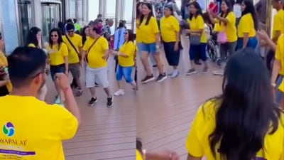 Tourists create a Bollywood moment on the Burj Khalifa. (Screengrab Instagram/@the_walking_lens_) Tourists create a Bollywood moment on the Burj Khalifa. (Screengrab Instagram/@the_walking_lens_)