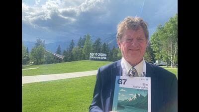 G7 research group director John Kirton at the summit centre in Banff, Alberta, Canada. (Credit: Madeline Koch) G7 research group director John Kirton at the summit centre in Banff, Alberta, Canada. (Credit: Madeline Koch)