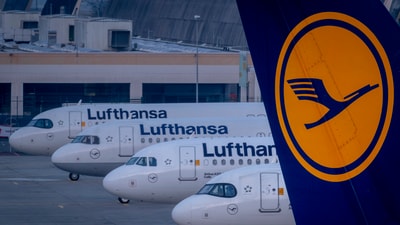 Lufthansa aircrafts are parked at the airport in Frankfurt, Germany. (AP File) Lufthansa aircrafts are parked at the airport in Frankfurt, Germany. (AP File)