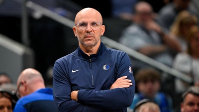 Dallas Mavericks head coach Jason Kidd looks on during the Brooklyn Nets game at the American Airlines Center. (IMAGN IMAGES via Reuters Connect)