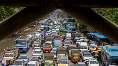 Despite having a hybrid work setup, the Bengaluru techie lamented that he and his colleagues face the same gridlock. (PTI) Despite having a hybrid work setup, the Bengaluru techie lamented that he and his colleagues face the same gridlock. (PTI)