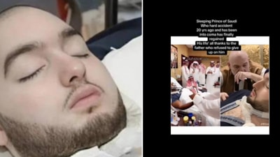 A video is being shared with a false claim that it shows Saudi Arabia's 'Sleeping Prince'. (Screengrab (X)) A video is being shared with a false claim that it shows Saudi Arabia's 'Sleeping Prince'. (Screengrab (X))