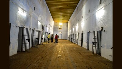 The cells in the modern prison were used to house freedom fighters and, for one night, Mahatma Gandhi’s assassin, Nathuram Godse. (Gustasp & Jeroo Irani) The cells in the modern prison were used to house freedom fighters and, for one night, Mahatma Gandhi’s assassin, Nathuram Godse. (Gustasp & Jeroo Irani)
