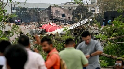 Debris of Air India flight 171 is pictured after it crashed in a residential area near the airport in Ahmedabad. (AFP) Debris of Air India flight 171 is pictured after it crashed in a residential area near the airport in Ahmedabad. (AFP)