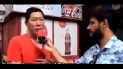 In what appears to be a vox pop-style video, the man speaks in fluent Kannada. (X) In what appears to be a vox pop-style video, the man speaks in fluent Kannada. (X)