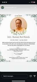 Mannara Chopra's father Raman Rai Handa dies at 72. Mannara Chopra's father Raman Rai Handa dies at 72.