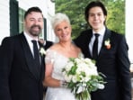 Anne Burrell with husband, Stuart Claxton, and stepson, Javier Claxton.