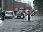 Vehicular traffic on some Mumbai roads slowed down due to waterlogging. Vehicular traffic on some Mumbai roads slowed down due to waterlogging.