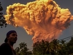 A villager watches the eruption of Mount Lewotobi Laki-Laki as seen from Talibura village in Sikka, East Nusa Tenggara, on June 17, 2025. (Photo by AFP) A villager watches the eruption of Mount Lewotobi Laki-Laki as seen from Talibura village in Sikka, East Nusa Tenggara, on June 17, 2025. (Photo by AFP)