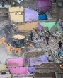 The demolition underway in Wazirpur on Monday. (Sanchit Khanna/HT Photo)