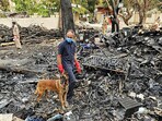 SDRF and Police personnel conduct a search operation at the Air India AI-171 flight crash site SDRF and Police personnel conduct a search operation at the Air India AI-171 flight crash site