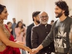 Sobhita Dhulipala greeted Mahesh Babu at the reception ceremony.