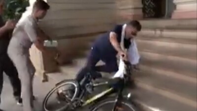 The incident was caught on camera and has since gone viral on social media. (X/ANI) The incident was caught on camera and has since gone viral on social media. (X/ANI)