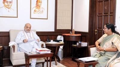 Delhi chief minister Rekha Gupta meets Union Home Minister Amit Shah, in New Delhi on Tuesday. (Rekha Gupta-X) Delhi chief minister Rekha Gupta meets Union Home Minister Amit Shah, in New Delhi on Tuesday. (Rekha Gupta-X)