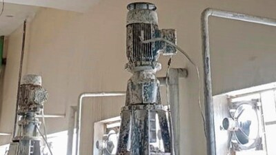 Damaged interior of a pharma company's unit following a blast, at Bhilgaon, in Nagpur district. (PTI)