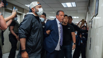 New York City Comptroller Brad Lander is placed under arrest by Immigration and Customs Enforcement (ICE) and FBI agents outside federal immigration court on Tuesday, June 17, 2025, in New York. (AP Photo/Olga Fedorova) (AP) New York City Comptroller Brad Lander is placed under arrest by Immigration and Customs Enforcement (ICE) and FBI agents outside federal immigration court on Tuesday, June 17, 2025, in New York. (AP Photo/Olga Fedorova) (AP)