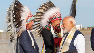 Prime Minister Narendra Modi at the Calgary airport in Canada. (PTI) Prime Minister Narendra Modi at the Calgary airport in Canada. (PTI)