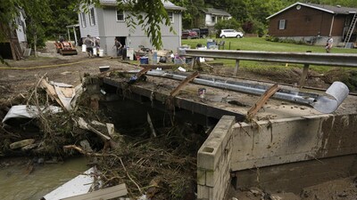 In both counties, Morrisey proclaimed a state of emergency. According to him, floods affected at least 60 residences, 25 businesses, and an estimated 30 roads.&nbsp;Morrisey remarked, "It's just Mother Nature at her worst." (AP)