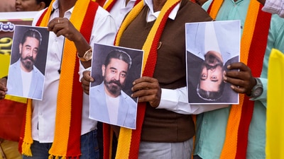 There were several protests against actor Kamal Haasan over his controversial remarks about the Kannada language, in Karnataka. (PTI Photo)(PTI05_30_2025_000171A) (PTI) There were several protests against actor Kamal Haasan over his controversial remarks about the Kannada language, in Karnataka. (PTI Photo)(PTI05_30_2025_000171A) (PTI)