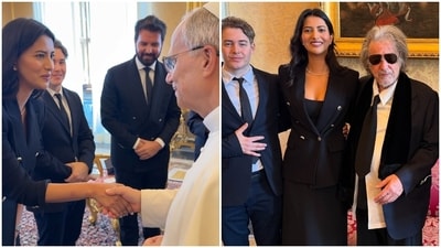 Manasvi Mamgai meets with the Pope along with Al Pacino. Manasvi Mamgai meets with the Pope along with Al Pacino.