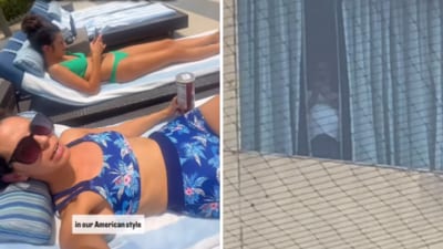 Rory and Sage, sisters who are travelling the world with their parents, posted the unsettling footage on Instagram. (Instagram/roryandsageofficial) Rory and Sage, sisters who are travelling the world with their parents, posted the unsettling footage on Instagram. (Instagram/roryandsageofficial)