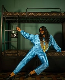 Actor Ranveer Singh poses with the bunkbeds in Hebbar's Heritage Home for an ad campaign (instagram) Actor Ranveer Singh poses with the bunkbeds in Hebbar's Heritage Home for an ad campaign (instagram)