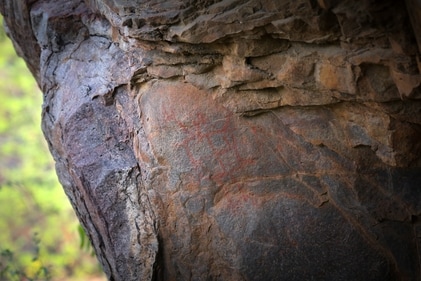 Geometric cave art in the Aravallis in Haryana. The Mangar cave art is 20,000-40,000 years old. (Sanchit Khanna / HT Photo) Geometric cave art in the Aravallis in Haryana. The Mangar cave art is 20,000-40,000 years old. (Sanchit Khanna / HT Photo)