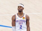 Oklahoma City Thunder guard Shai Gilgeous-Alexander (2) looks on during the fourth quarter against the Indiana Pacers 