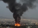 Smoke rises from a fire, as the Israel-Iran air war continues, in Tehran, Iran, in this still image obtained from social media video released June 17, 2025.  