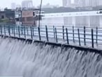 Powai Lake in Mumbai began overflowing after heavy rains. Powai Lake in Mumbai began overflowing after heavy rains.
