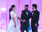 A video from Raja and Sonam Raghuvanshi's wedding reception shows the newlyweds joking with the wedding anchor. A video from Raja and Sonam Raghuvanshi's wedding reception shows the newlyweds joking with the wedding anchor.