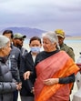 Union Finance Minister Nirmala Sitharaman during a visit to the project site for National Large Solar Telescope (NLST), located near the Pangong lake in Merak, Ladakh. (PTI) Union Finance Minister Nirmala Sitharaman during a visit to the project site for National Large Solar Telescope (NLST), located near the Pangong lake in Merak, Ladakh. (PTI)