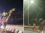 The camel’s handler, who appeared extremely intoxicated, was seen swaying side to side. The camel’s handler, who appeared extremely intoxicated, was seen swaying side to side.