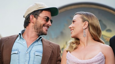 Jonathan Bailey, left, and Scarlett Johansson. The franchise, created by author Michael Crichton, has spawned several films, merchandising deals and video games. (Scott A Garfitt/Invision/AP) Jonathan Bailey, left, and Scarlett Johansson. The franchise, created by author Michael Crichton, has spawned several films, merchandising deals and video games. (Scott A Garfitt/Invision/AP)