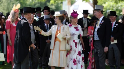 Horse Racing - Royal Ascot 2025 - Ascot Racecourse, Ascot, Britain - June 18, 2025 Anne, Princess Royal with William, Prince of Wales alongside Prince Edward, Duke of Edinburgh and Sophie, Duchess of Edinburgh ahead of the races (Action Images via Reuters)