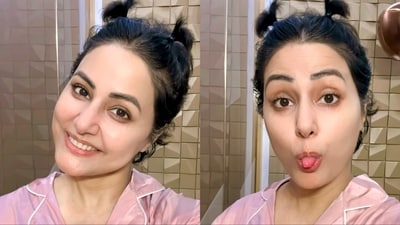Hina Khan shared cute photos on Instagram.