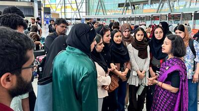 Indian students reach an airport to board a flight from Armenia to New Delhi under Operation Sindhu facilitated by the Government of India in view of the Israel-Iran conflict on Wednesday. (X/MEAIndia/ANI) Indian students reach an airport to board a flight from Armenia to New Delhi under Operation Sindhu facilitated by the Government of India in view of the Israel-Iran conflict on Wednesday. (X/MEAIndia/ANI)