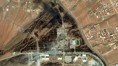 This satellite image provided by Maxar Technologies shows damage after Israeli airstrikes destroyed buildings at an Iranian missile base near Tabriz, Iran, Tuesday, June 17, 2025. (AP) This satellite image provided by Maxar Technologies shows damage after Israeli airstrikes destroyed buildings at an Iranian missile base near Tabriz, Iran, Tuesday, June 17, 2025. (AP)