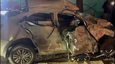 Nine persons, including a six-year-old child, lost their lives while two others sustained serious injuries after speeding car rammed into stationary pickup mini truck on Jejuri-Morgaon road on Wednesday evening. (VIDEO GRAB/HT) Nine persons, including a six-year-old child, lost their lives while two others sustained serious injuries after speeding car rammed into stationary pickup mini truck on Jejuri-Morgaon road on Wednesday evening. (VIDEO GRAB/HT)
