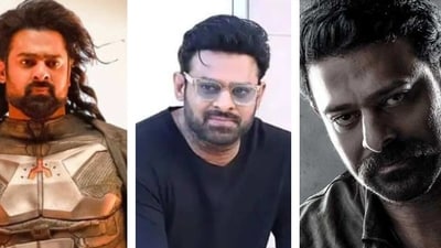 Prabhas, (left) in Kalki and (right) in Salaar Prabhas, (left) in Kalki and (right) in Salaar
