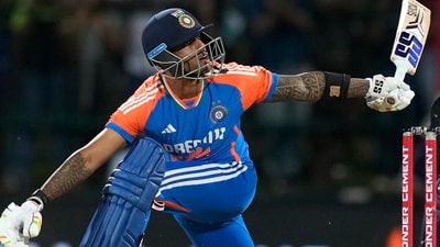 India's T20I captain Suryakumar Yadav plays a shot. (AP)