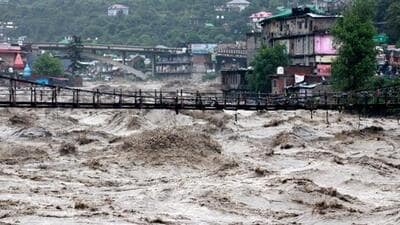 The Beas river in spate following heavy rain in Kullu district in Himachal Pradesh on July 12, 2023. (File photo)