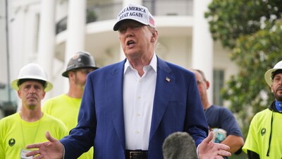 President Donald Trump speaks about a flag pole being installed on the South Lawn of the White House, Wednesday, June 18, 2025, in Washington. (AP Photo/Evan Vucci) (AP) President Donald Trump speaks about a flag pole being installed on the South Lawn of the White House, Wednesday, June 18, 2025, in Washington. (AP Photo/Evan Vucci) (AP)