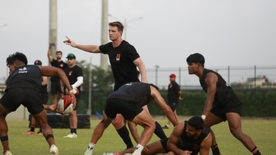 Bengaluru Bravehearts player Scott Curry during training Bengaluru Bravehearts player Scott Curry during training