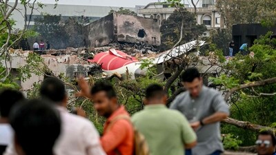 Debris of Air India flight 171 is pictured after it crashed in a residential area near the airport in Ahmedabad. (AFP) Debris of Air India flight 171 is pictured after it crashed in a residential area near the airport in Ahmedabad. (AFP)