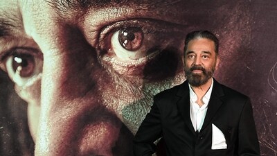 Kamal Haasan faced backlash for his comment on the Kannada language at a promotional event for Thug Life. (Photo by SUJIT JAISWAL / AFP) (AFP) Kamal Haasan faced backlash for his comment on the Kannada language at a promotional event for Thug Life. (Photo by SUJIT JAISWAL / AFP) (AFP)