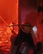 A purported video of the incident also surfaced on social media, showing huge flames inside the room as firefighters worked to douse the fire using hose pipes. (HT Photos) A purported video of the incident also surfaced on social media, showing huge flames inside the room as firefighters worked to douse the fire using hose pipes. (HT Photos)