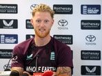 England captain Ben Stokes during the press conference 